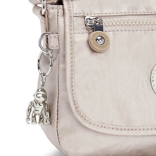 Sac Mini Kipling Sabian Metallic Crossbody Beige | FR 1867EB